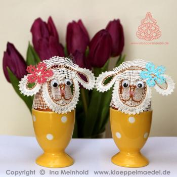 Preview: 459 Klöppelbrief Hütchen „Schafe" für Eier